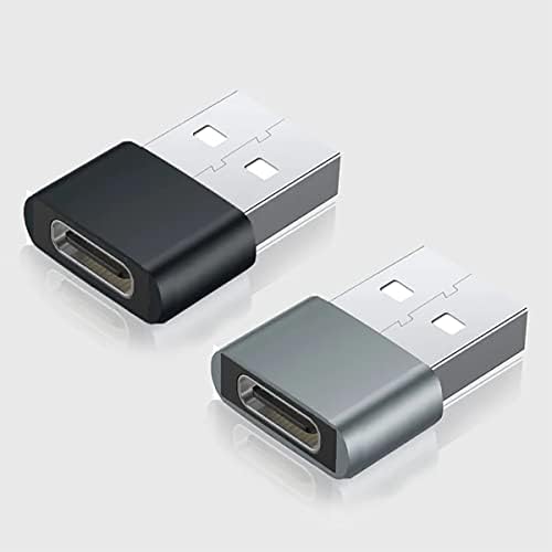 Бърз USB адаптер-C за свързване към USB порт, съвместим с Samsung Galaxy F за зарядни устройства, синхронизация, OTG-устройства, като клавиатура, мишка, Zip, геймпад, pd (2 опаковки)