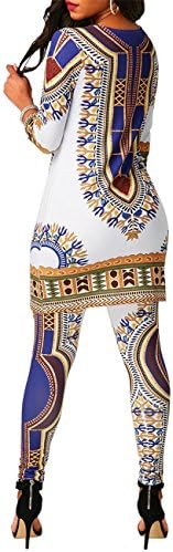 Женствена Рокля-риза с африканските Принтом, Топ и Панталон, Комплект от Племенни Костюми, Комплект от 2 теми