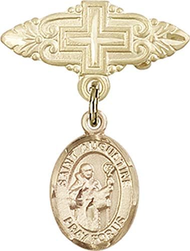 Детски икона Jewels Мания с надпис St . Амулет Августин и Жени за Икона с Кръст | Детски иконата със златен пълнеж и изображение
