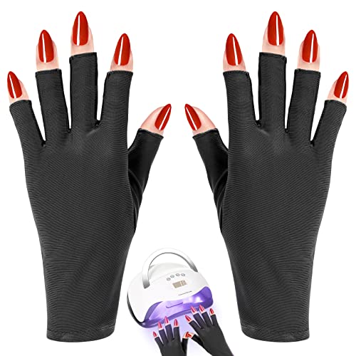 Лампа RAYOCON с UV-ръкавици за нокти, Ръкавици със защита от uv UPF50+ за маникюр, Ръкавици без пръсти за защита на ръцете