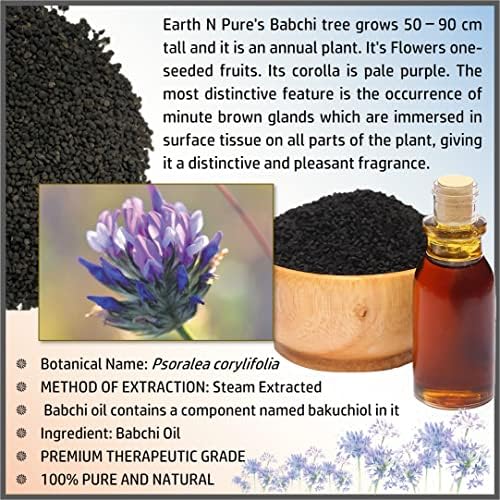 Етерично масло Бабчи Earth N Pure (масло от семена на Бакучи) | 30 мл | Неразбавленное, Пазарните и здравословни качества