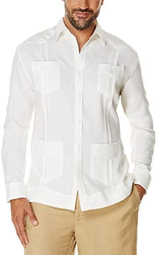 Мъжка риза Guayabera от лен Cubavera с четири джоба и дълъг ръкав копчета (Размер Small-5x Big & Tall)