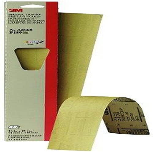 3M 32568 2-3/4 x 17-1/2 P180A Плоско злато от резинита за производство на шкурка, (опаковка от 5 броя) - Калъф