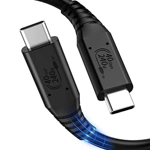 Кабел ZTZNOM 4 USB за пренос на данни със скорост 40 gbps (2,6 метра), зареждане на 240 W, USB кабел C-C USB, поддържа дисплей