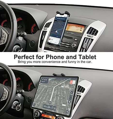 Aozcu CD Слот за автомобилния таблет, Универсален Държач за CD-плеър, таблет и мобилен телефон с повратна клип на 360 градуса