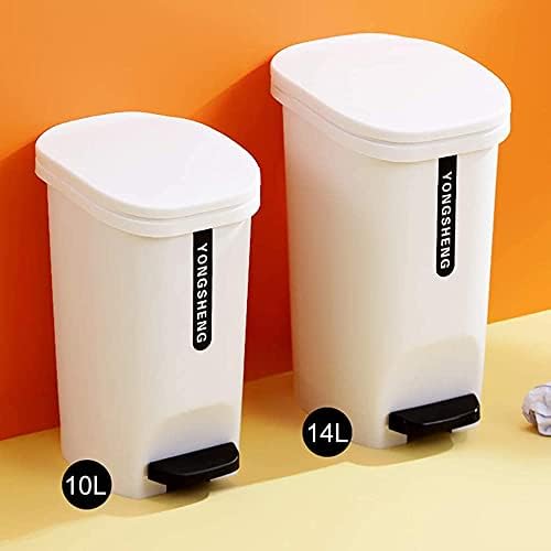 WXXGY кофа за Боклук Family Pedal Bin Бяла пластмаса Пластмаса (Пп) на 10 литра / Бял / 27x39 cm x 21,5 cm