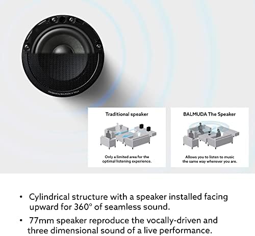 BALMUDA The Speaker | Портативна Bluetooth-колона | Чист триизмерен звук с подсветка