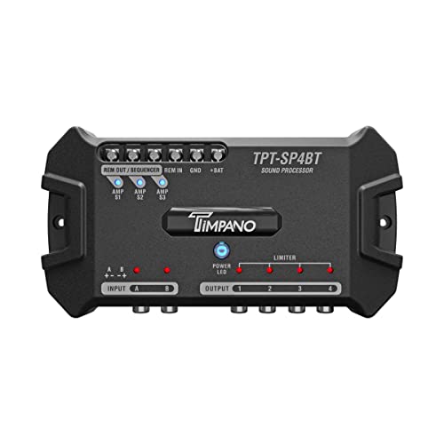 Timpano TPT-SP4BT Bluetooth DSP 4 Изходни канала - Авто аудиопроцессор DSP с пълен цифров сигнал - Вграден волтметър и дистанционно реле