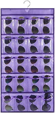 Висящ Органайзер за Слънчеви очила ANIZER, Стенен Държач за Очила с 20 Прозрачни прорези (СИВ)