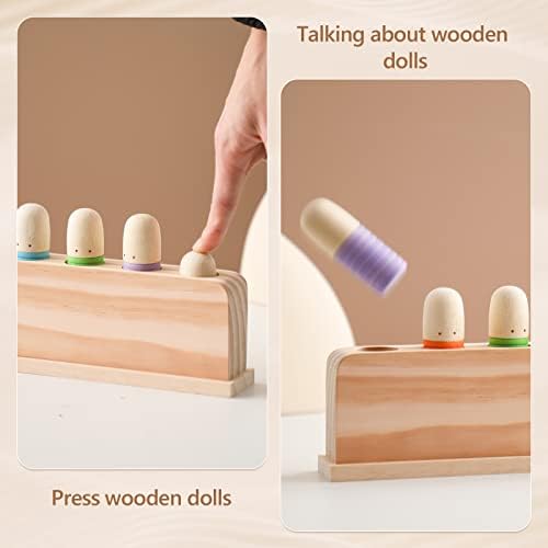 Всплывающая играчка Цветни Кукли | Дървени играчки за подреждане на цветя | Основните Монтесори Играчки за избор