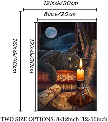 5D направи си САМ Комплект за рисуване с Черни Котки, Комплект за Рисуване с Черни Котки, Комплект за Рисуване с Диаманти за ваучър за подарък Декорация на стените 12x1