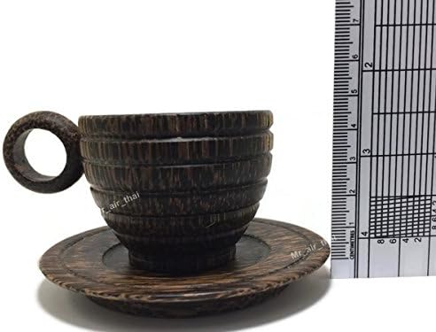2 бр. Дървени чашата за Кафе са Ръчно изработени с дръжка за кафе, Чай, бира (Слива дърво) K010
