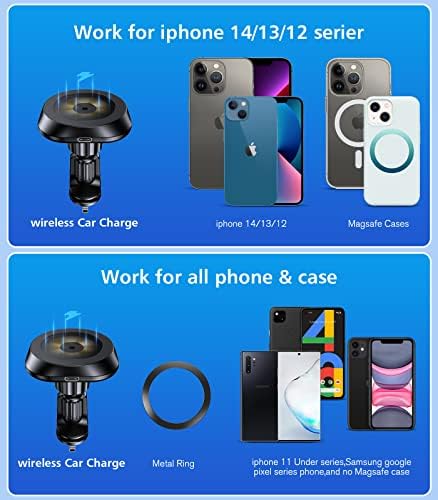 Зарядно Magsafe за iPhone 14/13, кола за телефон, Безжична зареждане, Съвместима с iPhone 13/13 Pro/Max/12/12 Pro/12