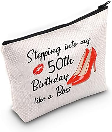 Косметичка MBMSO на 50-ия рожден ден, Забавни подаръци на 50-ия рожден ден за жените Влезете в Своя 50-ти рожден ден, като косметичка