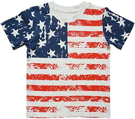 Mrocioa САЩ, Тениска с флага на сащ 4 юли, за Момчета и Момичета, Детски Патриотическая Тениска в звездната ивица