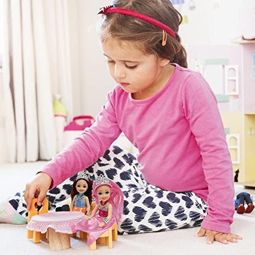 Набор от малки кукли с мини-кукли Принцеси за момичета – Играчки кукли Принцеси за куклена къща –Малка Кукла, мини-фигурка