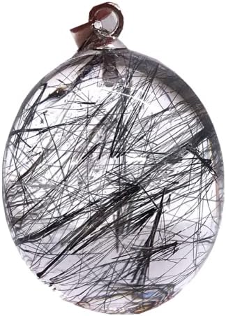 Натурален Черен Медальон От Рутилового Кварц За Жени, Мъже, Исцеляющий Подарък На Любовта, 21x17x11 мм, Мъниста, Прозрачен