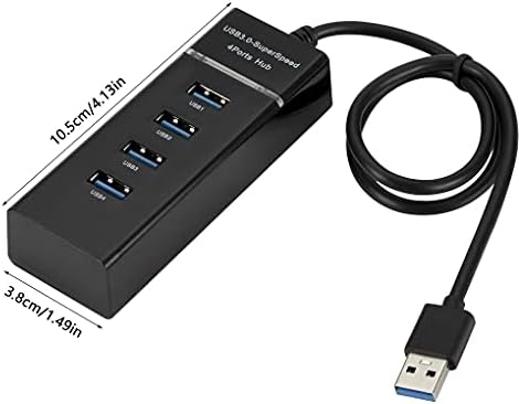 Удължител CHYSP USB3.0, Многопортовый Кабелен адаптер USB 1-4, Център за лаптоп, Зарядно устройство, 4-Портов хъб с данни със скорост 5 Gbit/s (Черен цвят)
