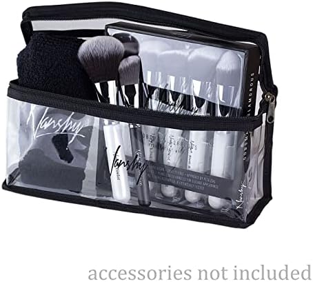 Прозрачни козметични чанти Nanshy джоб - Органайзер и Пътна чанта за тоалетни принадлежности - Дългата и голяма чанта с дръжка