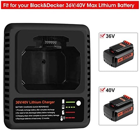 Бързо Зарядно устройство UNGINO 40V MAX за Black + Decker LCS36 LCS40, Съвместим Литиево-йонна батерия 36V 40V Max