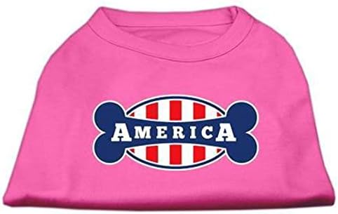 Тениска Mirage Pet Products Bonely in America с Трафаретным принтом, Голяма, Ярко-розова