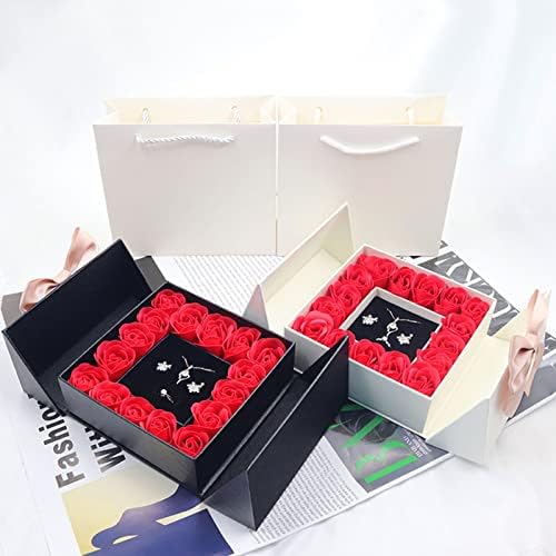 Подаръчни Кутии Eternal Real Rose, Кутия за Вечните цветове с Огърлица Love You Heart на 100 езика на Св. Валентин,