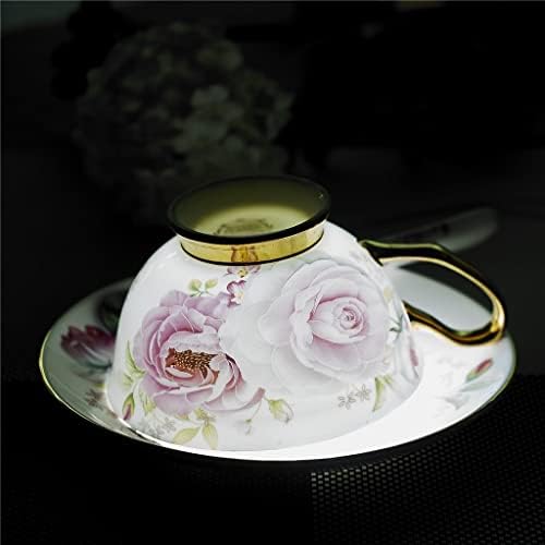 ZHUHW Розово Цвете Европейски Стил Висококачествен Костен Порцелан Порцелан Кафеена Чаша Следобеден Керамични Чай, Определени