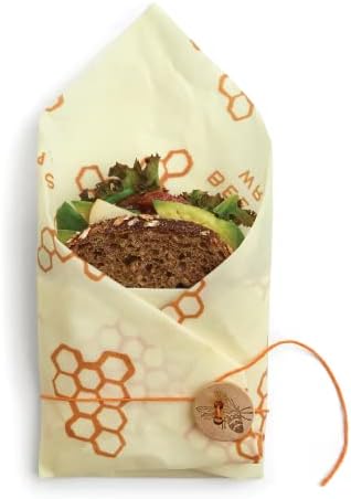 Bee's Wrap - Клетъчна сандвич-филм - Направен в САЩ от сертифициран органичен памук - Не съдържа пластмаса и силикон - Множество