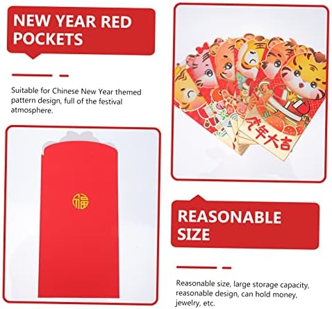 Didiseaon 18 бр. Годината на Тигъра Червен Плик De Китайски Червени Пликове Сватбени Пликове Червен Пакет Щастлив Паричен