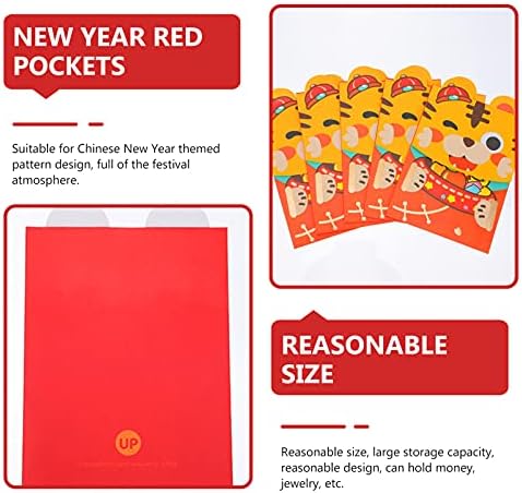 VALICLUD, 12 броя, китайски коледни червени пликове 2022, Китайската година на тигъра, червени торби, пликове