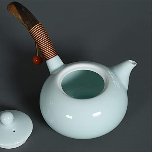 CCBUY 220 мл Чайници цвят на морските вълни Керамични Чай Кунг-фу С Дървена дръжка Китайски Порцелан чайник (Цвят: A, размер: