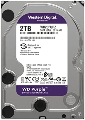 Вътрешен твърд диск, за видео наблюдение на Western Digital 2TB WD Purple HDD SATA 6 Gb /s, 64 MB кеш-памет, 3,5 - WD20PURZ