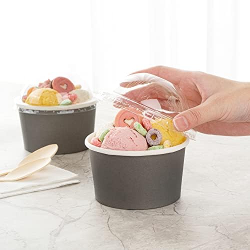 САМО КАПАЧКИ: Капачки Coppetta За чаши за сладолед с тегло 4 грама, 200 Херметически Капачки За чаши за лакомствата - Чаши