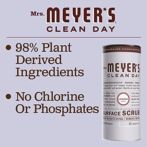 Пилинг за всички повърхности Mrs. Meyer's, Прахово почистващо средство без драскотини, Премахва замърсявания от повърхности