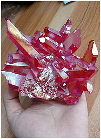 BAHLTS Естествен Необработен Кристал Crystal 445 g Светло Червена Аура Quartz Crystal Титан Висмут един силициев