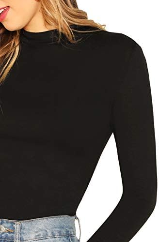 Дамски Основни Пуловери Verdusa с Имитация на шията, Приталенные Пуловери с дълъг ръкав, Ризи-блузи Verdusa