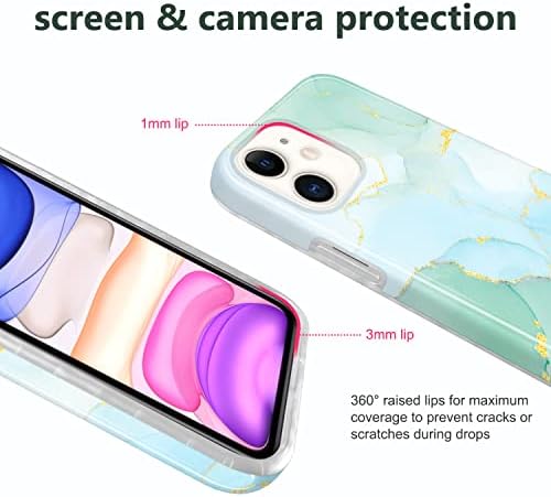 JIAXIUFEN е Предназначена за iPhone 11 Калъф Златен Блясък Мрамор Тънък устойчив на удари Защитен TPU Мек Каучук