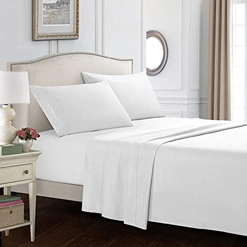 Бяла плоска чаршаф - Спално бельо размер Queen Size Плосък чаршаф продава се отделно Памучен горен чаршаф хотелиерството