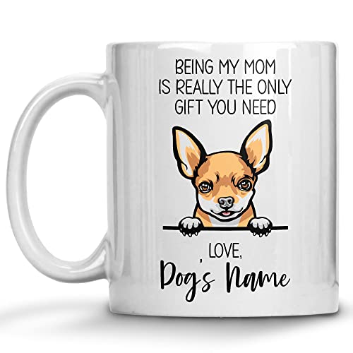 Кафеена Чаша с изображение на Главата на Елен Чихуахуа, Потребителско Името на Кучето, Индивидуални Подаръци За мама