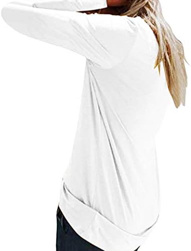 Дамски Модни Основни Летни Тениски с Дълъг Ръкав, Потници, елегантно облечен Ежедневни Лятна Туника, Тениски, Блуза,