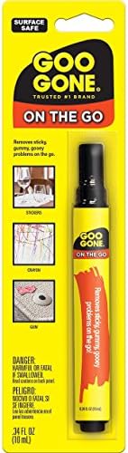 Дръжка Goo Gone On The Go - 0,34 Унция - Дръжка За премахване на лепило Премахва Етикети, ценови етикети и Чехъл