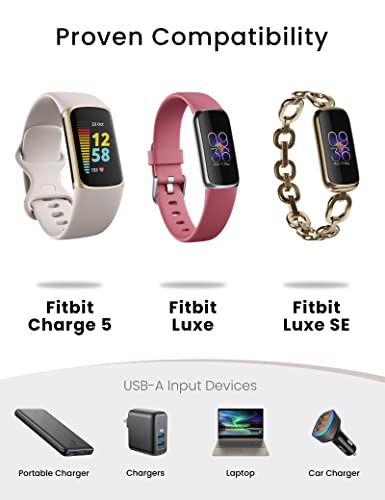 Зарядно устройство Sinoacc за смарт часа Fitbit Charge 5 Luxe Зарядно Устройство 3,3 Фута USB Безжичен Магнитен