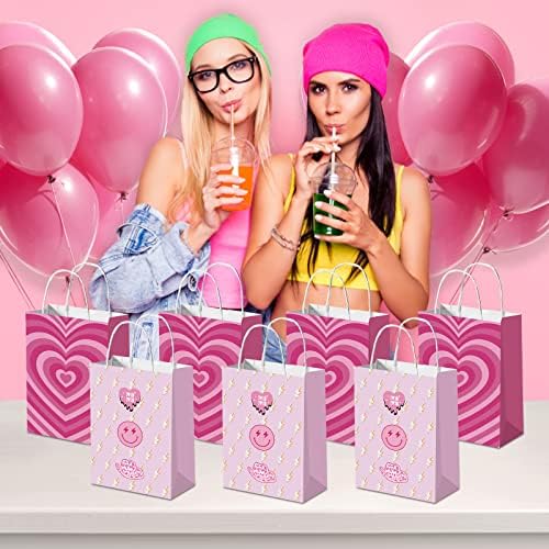NOVBAUB Спретнати чанти за подаръци Y2K, чанти за партита, 2 стил, Естетически ярко розово леопардовые украса за