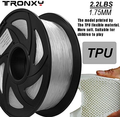 Гъвкава нишка за 3D-принтери от TPU 1,75 mm Цвят прозрачен Точност +/- 0,05 mm нето Тегло 1 кг (2,2 кг) Твърдост прозрачен