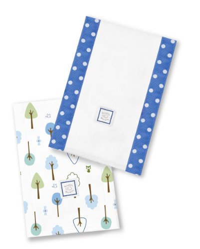Памперси за новородени SwaddleDesigns, Комплект от 2 Памучни Кърпички за Оригване, Чисти Зелени Кръгове с