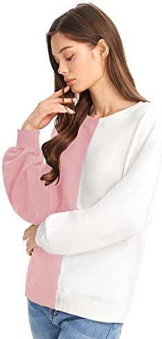 Свитшот SweatyRocks Женски Пуловер с кръгло деколте и дълъг ръкав в Цвят блока