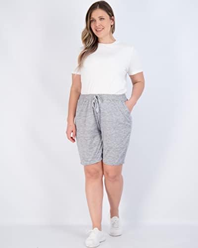 Real Essentials 4 опаковки: Дамски спортни къси панталони-бермуди 7 инча с висока талия за джогинг суха кацане