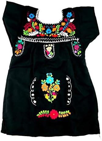 Мексиканското Рокля за Бебета Размер на 1, Рокля от Техуакана, Черен Цвят, на парти Денят на мъртвите Коко, парти