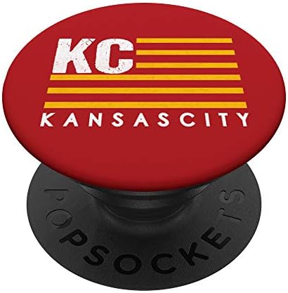 KC Червено и Жълто Знаме на Канзас Сити, САЩ Kc Червен Американски Флаг Kc PopSockets С възможност за смяна на PopGrip