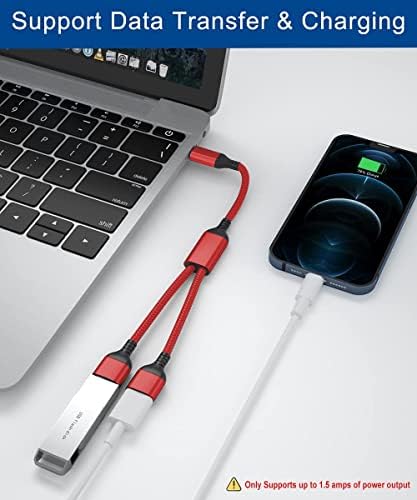 Кабел-адаптер Basesailor USB C от мъжете до Двойно USB-жена 1FT, Thunderbolt 3 до Двойно гнездо Тип A 2.0 OTG-Сплитер за MacBook,